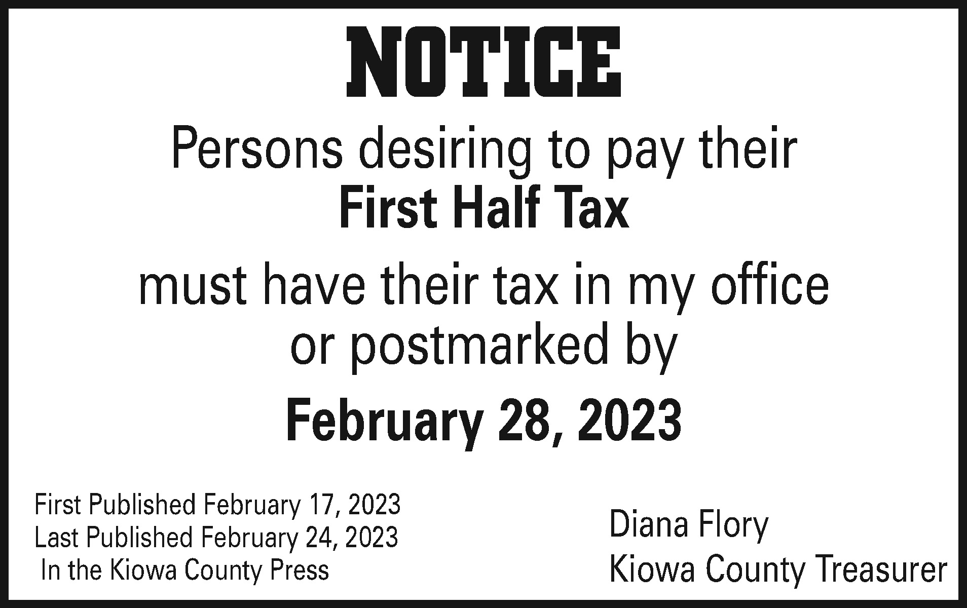 Kiowa County Treasurer